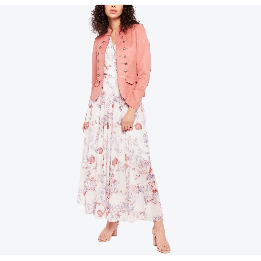 Faux Suede Officer's Jacket